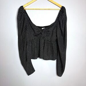 Abercrombie & Fitch Polka Dot Blouse Long Sleeve Square Neck‎ Top M